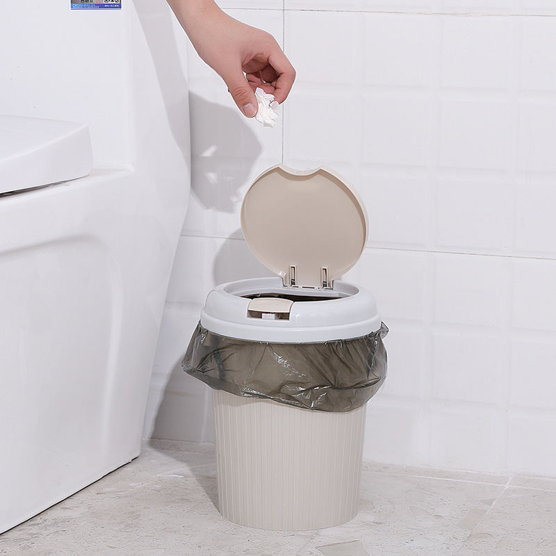 European-Style Creative Press Trash Can Household Living Room and Kitchen Sanitary Trash Can Covered with Lid Large Toilet Classification