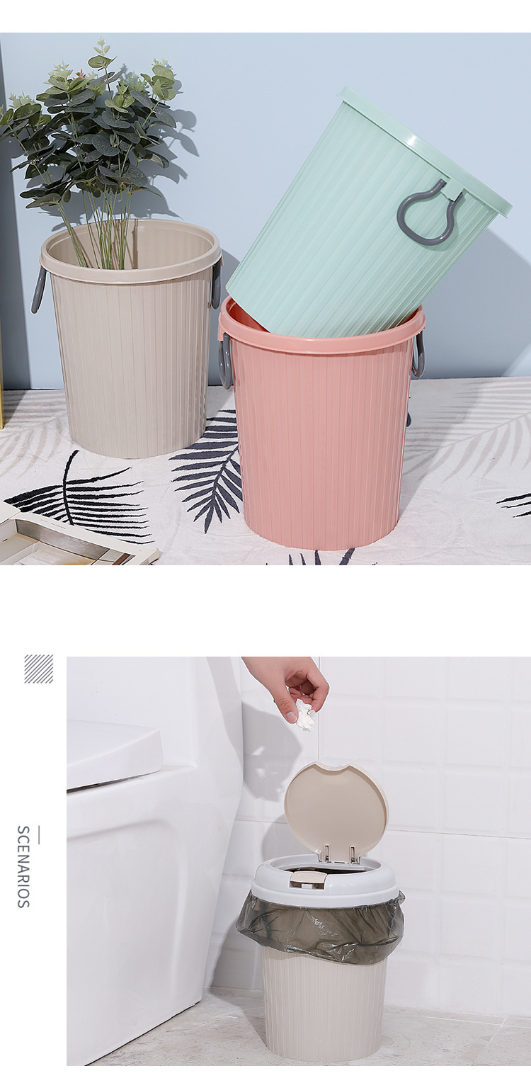 European-Style Creative Press Trash Can Household Living Room and Kitchen Sanitary Trash Can Covered with Lid Large Toilet Classification