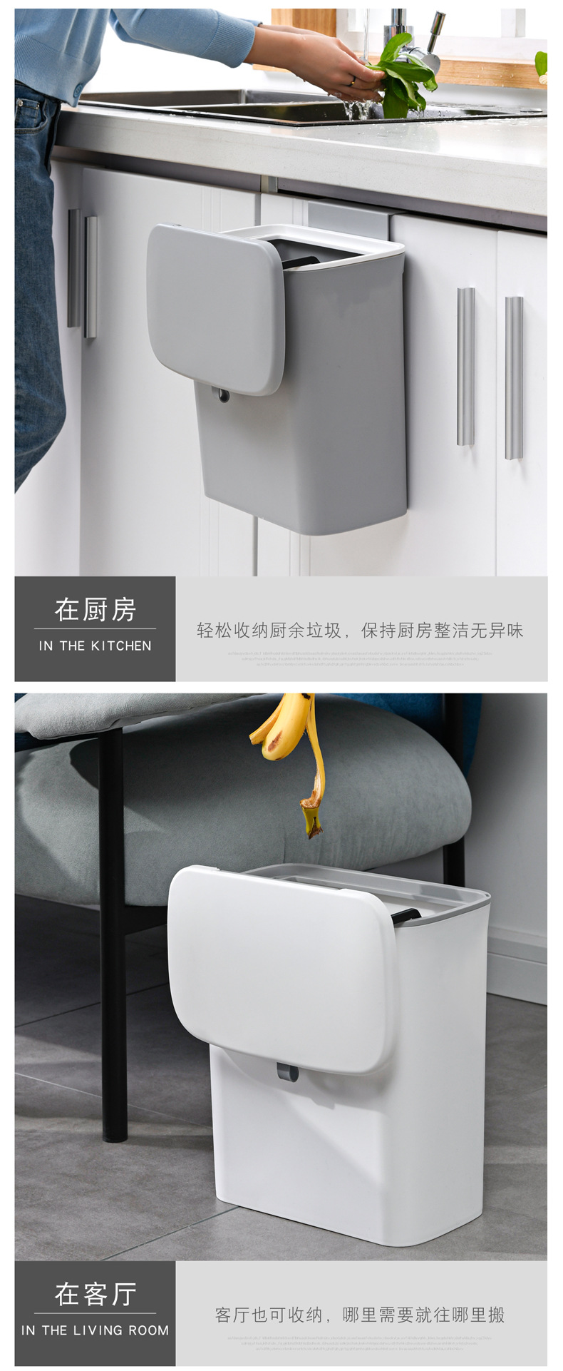 Trash Can Wall Hanging Kitchen Storage Bucket Household Small Trash Can with Lid Toilet Hanging Dust Basket Trash Can Wall Hanging Kitchen Storage Bucket Household Small Trash Can with Lid Toilet Hanging Dust Basket