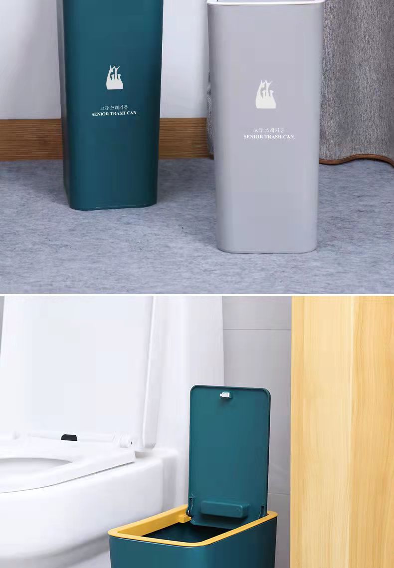 Light Luxury Household Trash Can Press Type with Lid Kitchen Living Room Wastebasket Toilet Toilet Corner Trash Bin