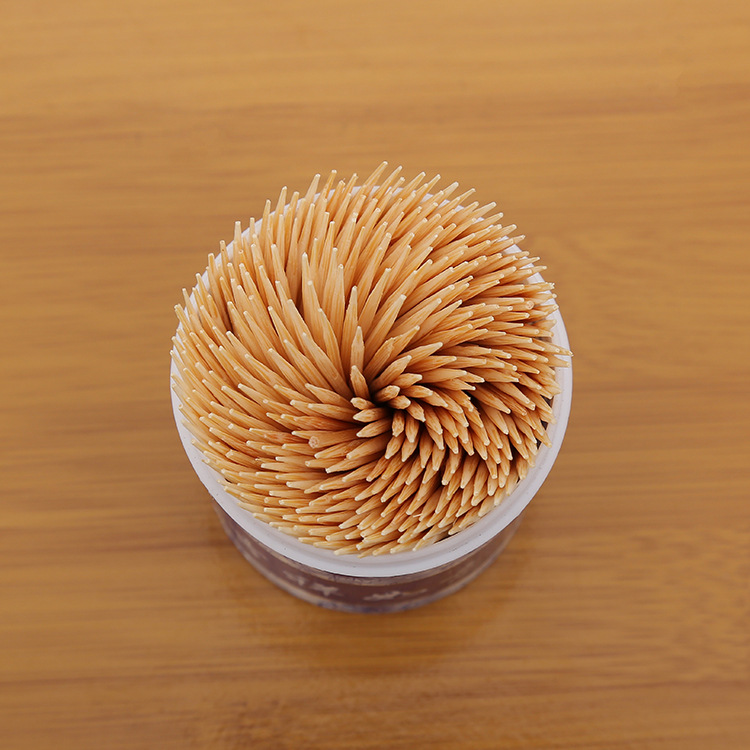 Household Blue and White Bottled Bamboo Toothpick Double-Headed Disposable Toothpick Barrel Fruit Toothpick