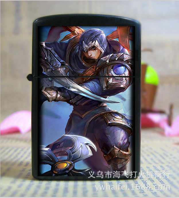Special metallic League of legends kerosene lighter color creative personality and popular designs made to order