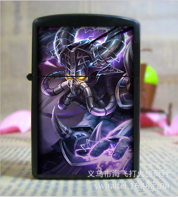 Special metallic League of legends kerosene lighter color creative personality and popular designs made to order