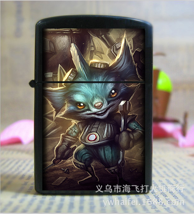 Special metallic League of legends kerosene lighter color creative personality and popular designs made to order