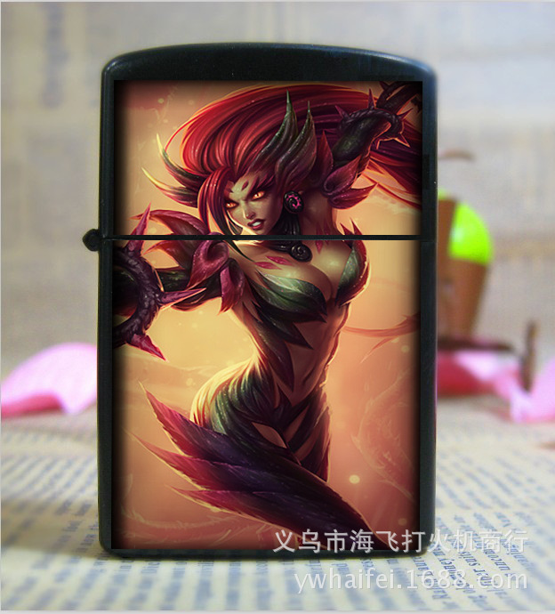 Special metallic League of legends kerosene lighter color creative personality and popular designs made to order