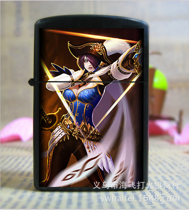 Special metallic League of legends kerosene lighter color creative personality and popular designs made to order