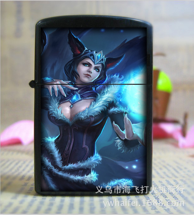 Special metallic League of legends kerosene lighter color creative personality and popular designs made to order