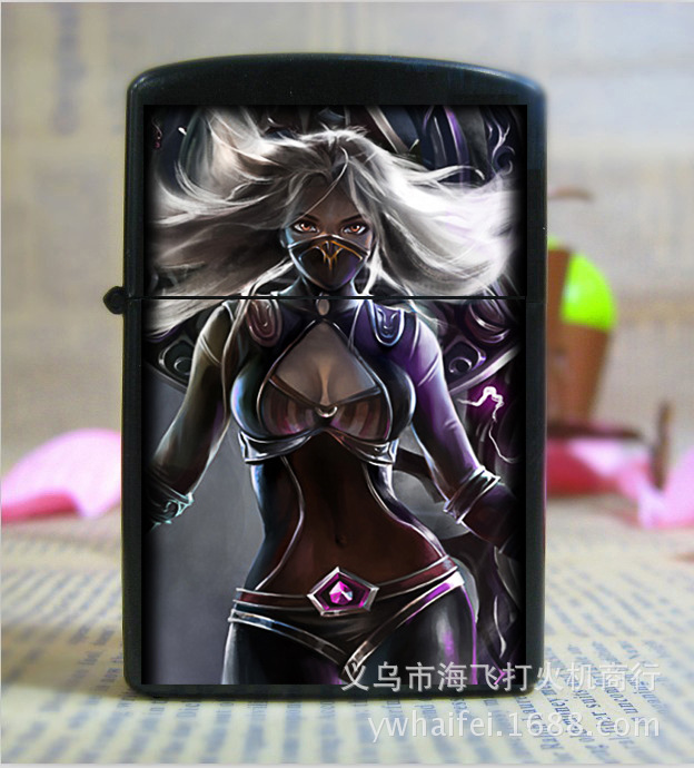 Special metallic League of legends kerosene lighter color creative personality and popular designs made to order