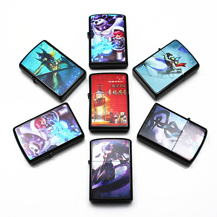 Special metallic League of legends kerosene lighter color creative personality and popular designs made to order