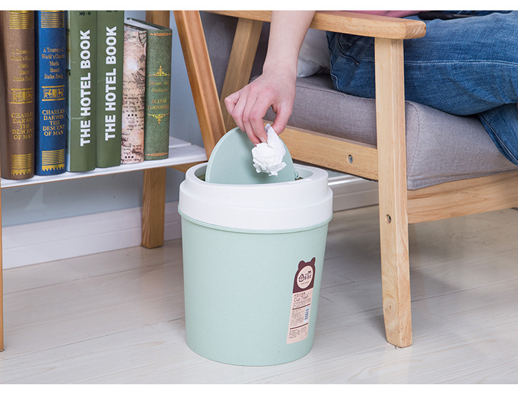 Nordic shake lid dustbin home creative kitchen living room office plastic toilet with lid flip dustbin