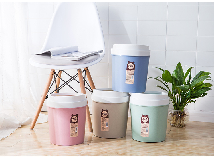 Nordic shake lid dustbin home creative kitchen living room office plastic toilet with lid flip dustbin