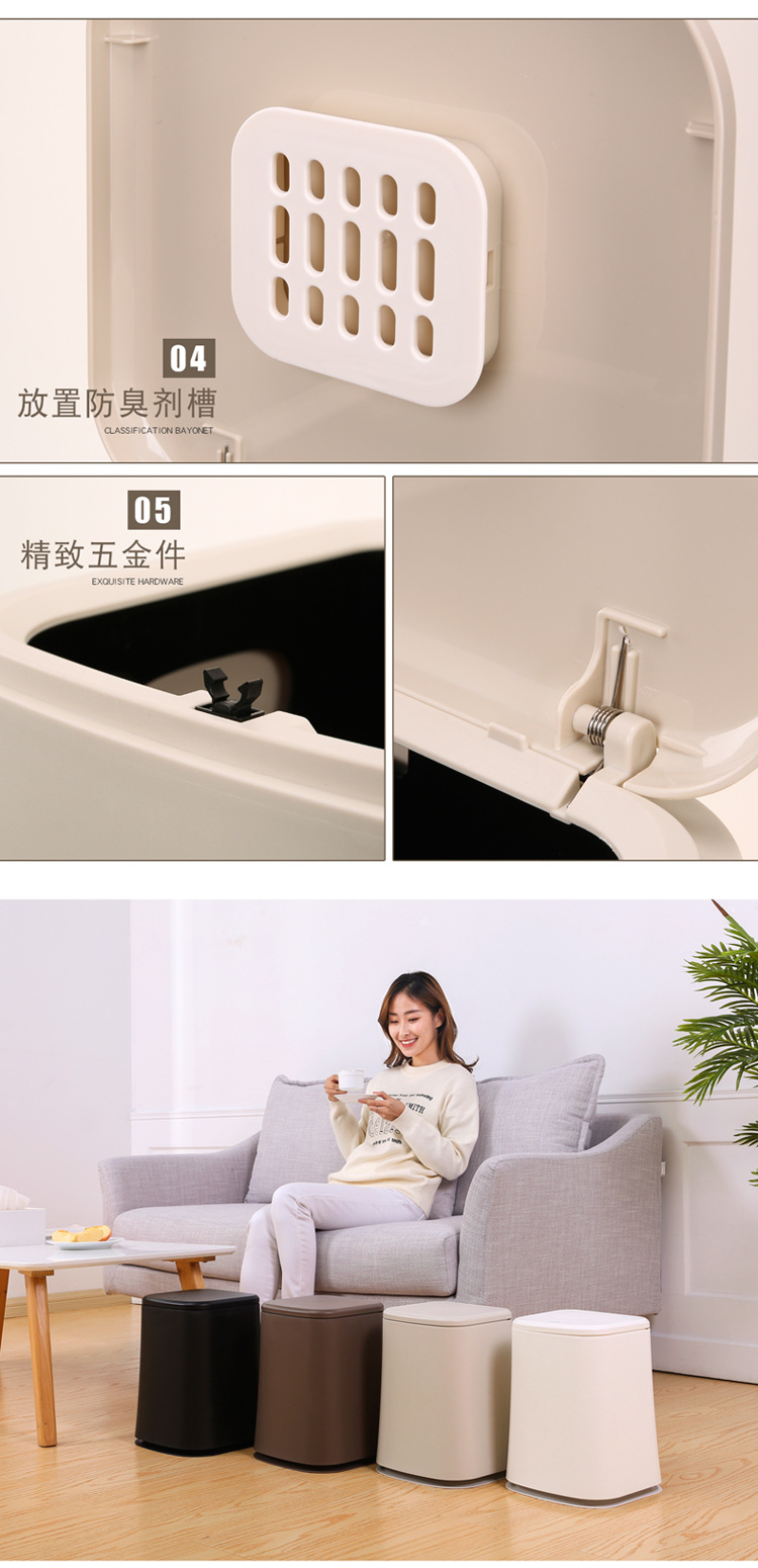 Nordic dustbin home living room kitchen bathroom creative dustbin bin size covered paper basket