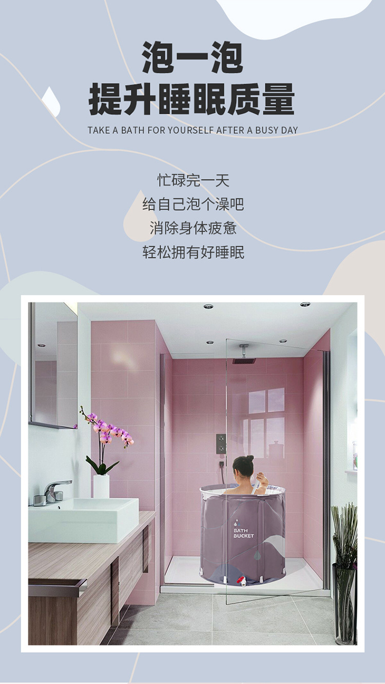 Manufacturer direct bath tub can be folded bath tub household bath tub body bath tub thickening bath artifact