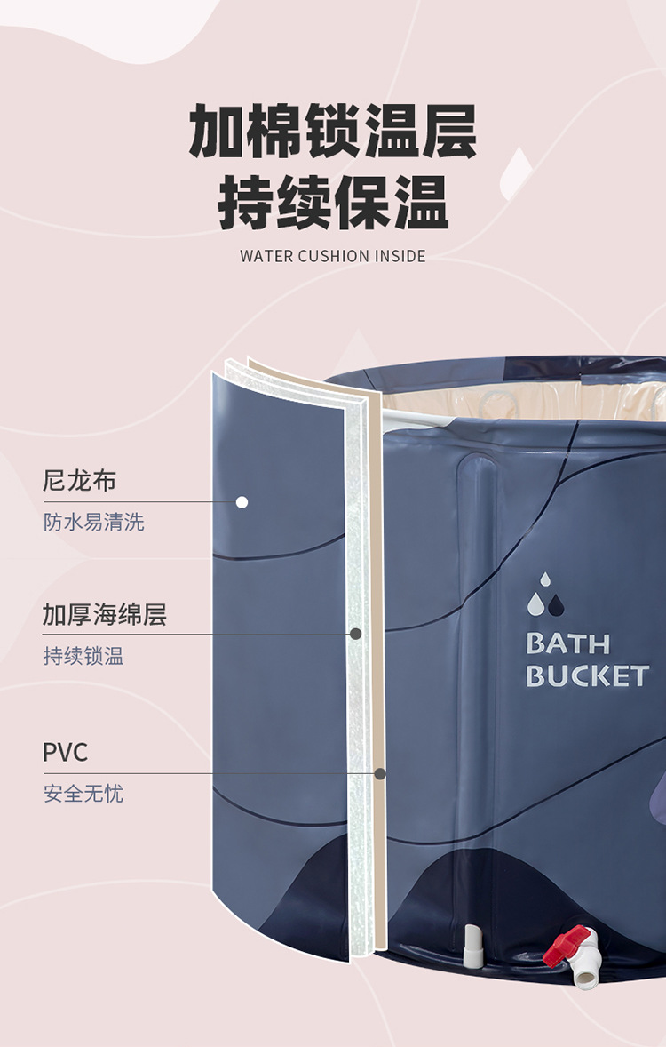 Manufacturer direct bath tub can be folded bath tub household bath tub body bath tub thickening bath artifact