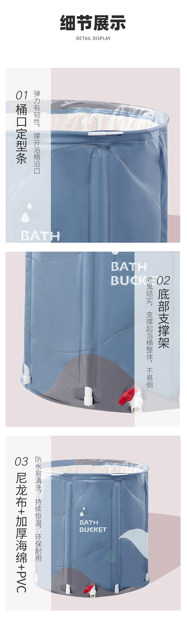 Manufacturer direct bath tub can be folded bath tub household bath tub body bath tub thickening bath artifact