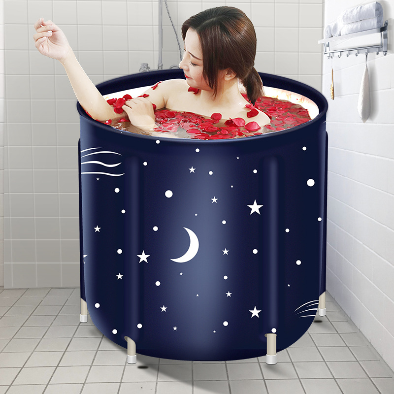 Foldable bath tub household bath tub full body bath tub large thickened bath tub