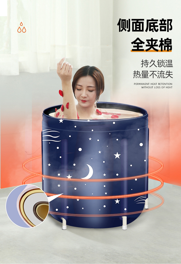 Foldable bath tub household bath tub full body bath tub large thickened bath tub
