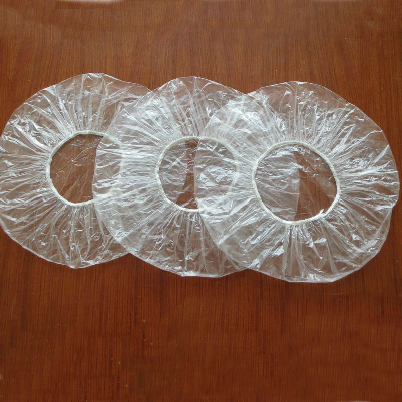 Transparent PE disposable lowpressure bath cap thickening hotel hotel hair dyeing bath cap plastic disposable head cover
