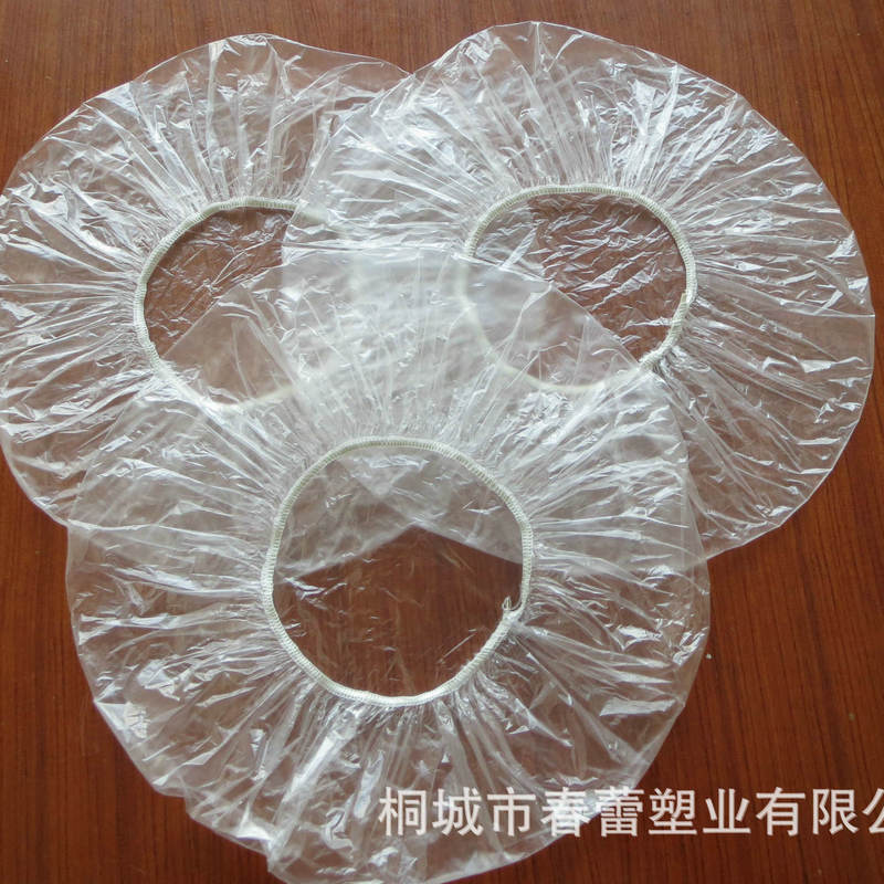 Transparent PE disposable lowpressure bath cap thickening hotel hotel hair dyeing bath cap plastic disposable head cover
