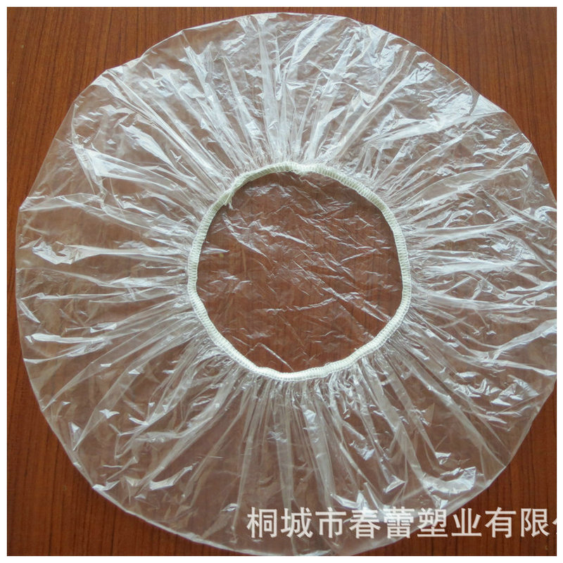 Transparent PE disposable lowpressure bath cap thickening hotel hotel hair dyeing bath cap plastic disposable head cover