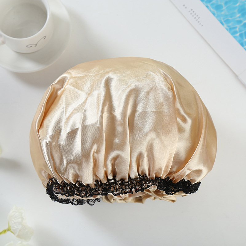 Taobao double color butyl bath hat Korean version of fashion Eva waterproof lace bath hat wholesale