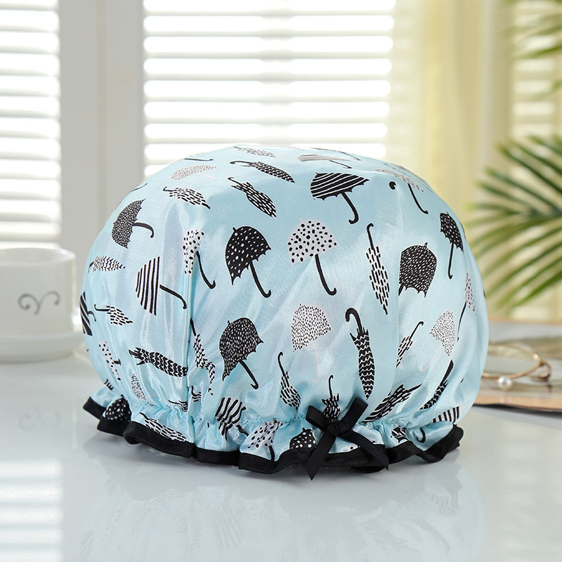 32cm thick printed bath cap color ding double wash cap bath waterproof cap kitchen lampblack foreign trade