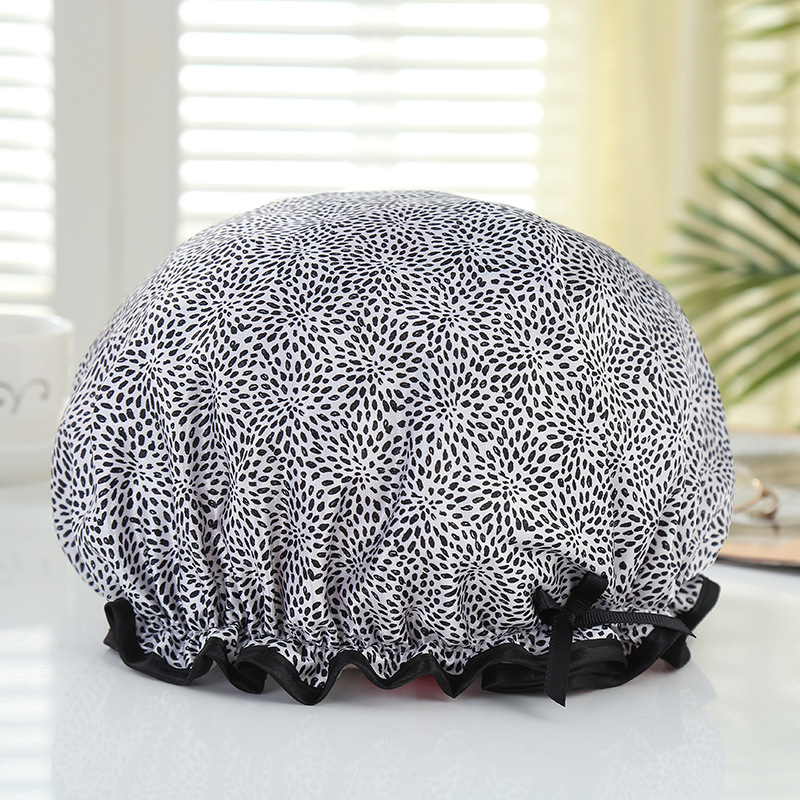 32cm thick printed bath cap color ding double wash cap bath waterproof cap kitchen lampblack foreign trade