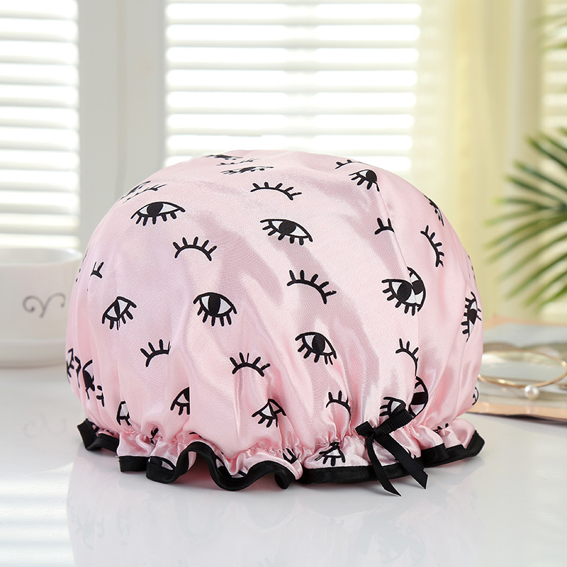 32cm thick printed bath cap color ding double wash cap bath waterproof cap kitchen lampblack foreign trade