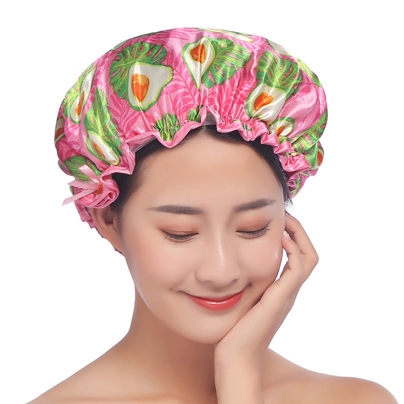 32cm thick printed bath cap color ding double wash cap bath waterproof cap kitchen lampblack foreign trade