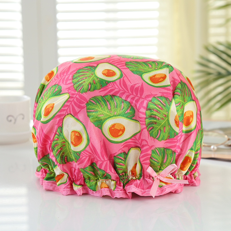 32cm thick printed bath cap color ding double wash cap bath waterproof cap kitchen lampblack foreign trade