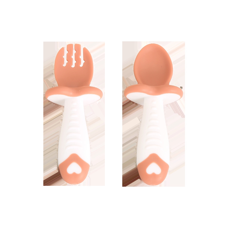 Baby Learning Food Eat Training Spoon Fork Combination Baby Food Spoon Fork Spoon Fork with Baffle Short Handle Baby Learning Food Eat Training Spoon Fork Combination Baby Food Spoon Fork Spoon Fork with Baffle Short Handle