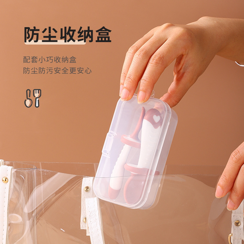 Baby Learning Food Eat Training Spoon Fork Combination Baby Food Spoon Fork Spoon Fork with Baffle Short Handle Baby Learning Food Eat Training Spoon Fork Combination Baby Food Spoon Fork Spoon Fork with Baffle Short Handle