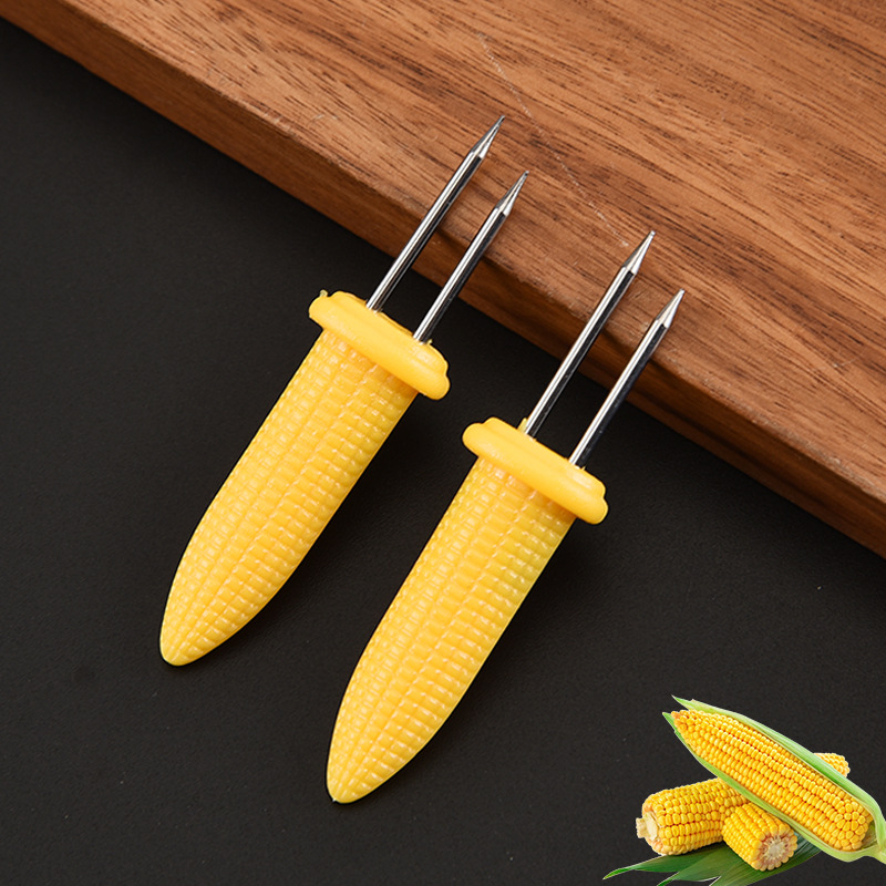  Stainless Steel Corn Needle Corn Plug Creative Fork Portable Barbecue Fork Kitchen Gadgets