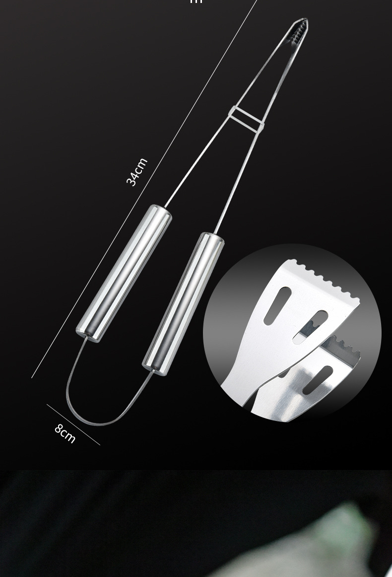 Amazon Outdoor BBQ Tool Set BBQ Tool Set Barbecue Fork Skewers Stainless Steel BBQ Utensils Fork Clip
