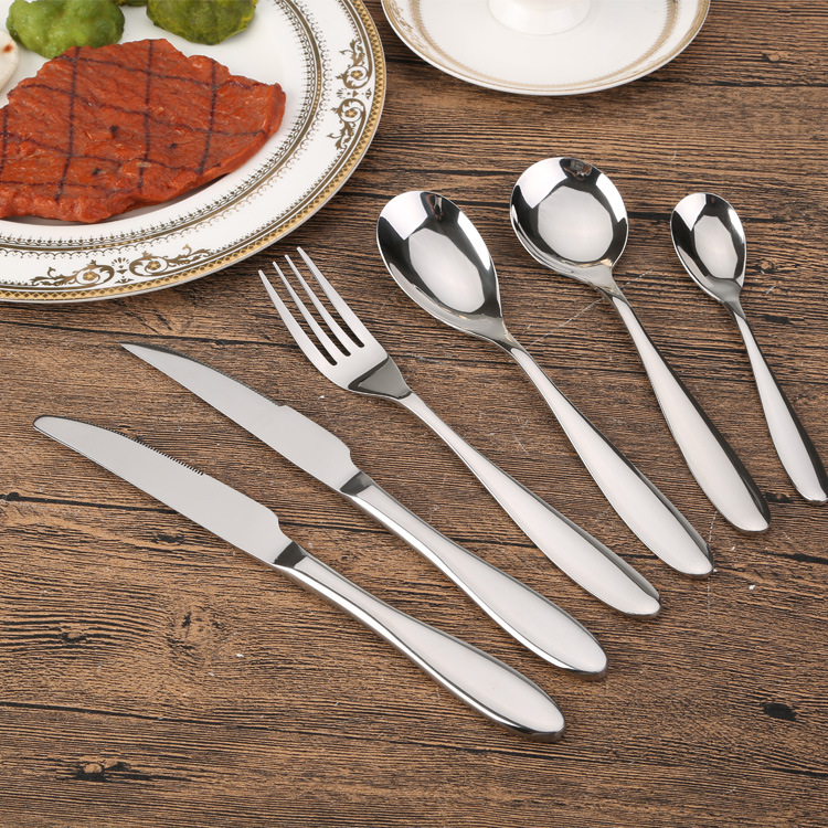 304 Stainless Steel Tableware Western Food/Steak Knife and Fork Coffee Stirring Small Soup Ice Spoon Thickened Knife, Fork and Spoon Suit