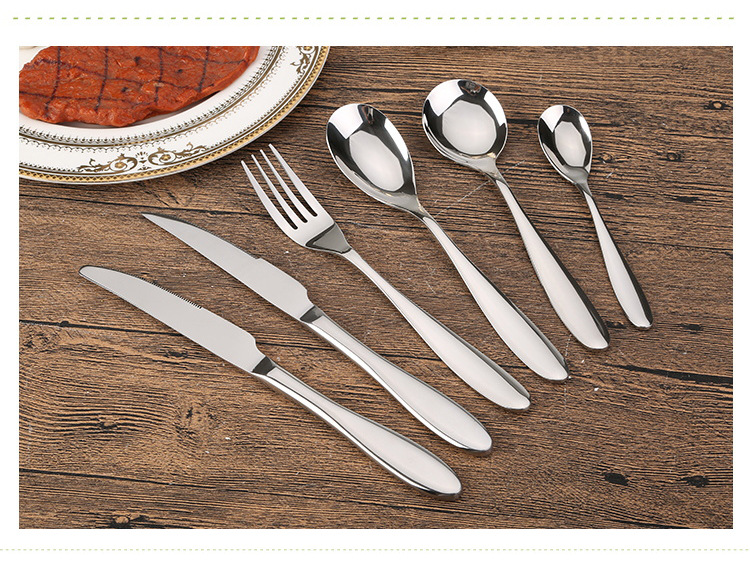304 Stainless Steel Tableware Western Food/Steak Knife and Fork Coffee Stirring Small Soup Ice Spoon Thickened Knife, Fork and Spoon Suit