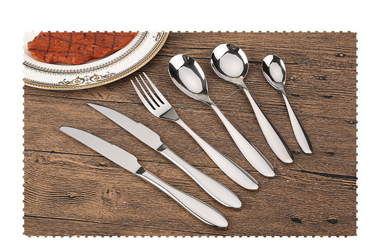 304 Stainless Steel Tableware Western Food/Steak Knife and Fork Coffee Stirring Small Soup Ice Spoon Thickened Knife, Fork and Spoon Suit