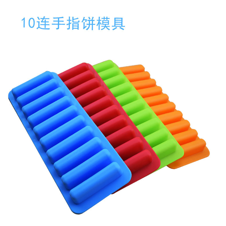 10 Long Finger Silicone Mold Sausage Hot Dog Ham Sausage Mold Cake Baking Biscuit Muffin Cup Mold