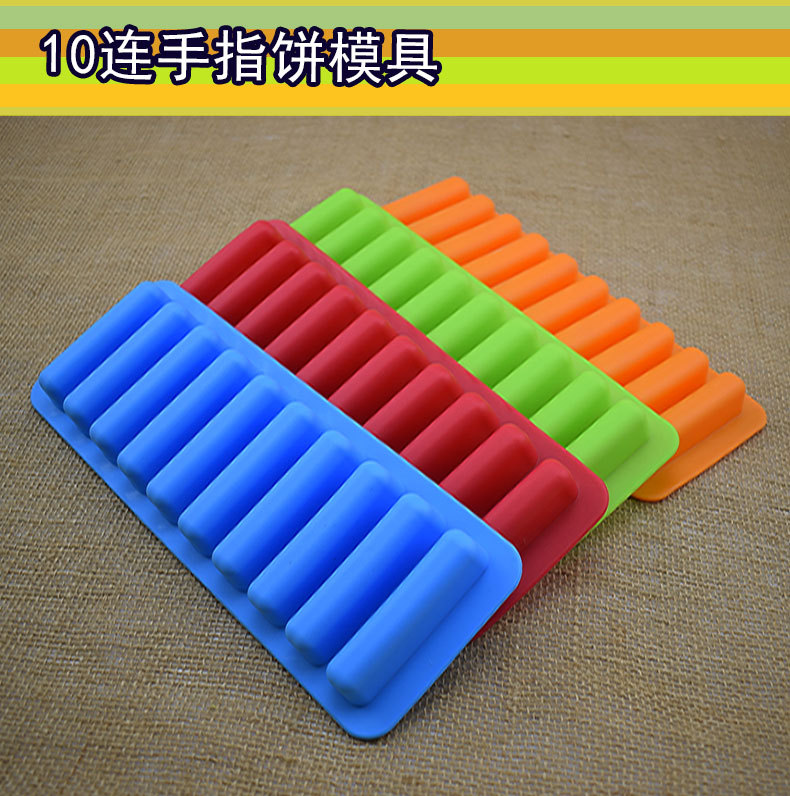 10 Long Finger Silicone Mold Sausage Hot Dog Ham Sausage Mold Cake Baking Biscuit Muffin Cup Mold
