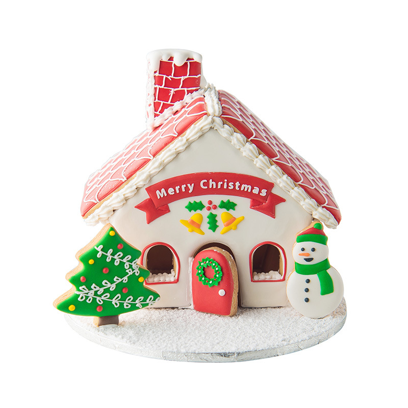 DIY Baking 8PCs House Snowman Christmas Tree Fondant Biscuit Mold Cake Decoration Plastic Cutter