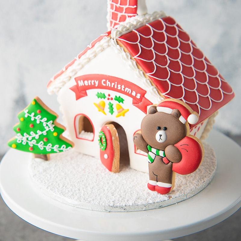 DIY Baking 8PCs House Snowman Christmas Tree Fondant Biscuit Mold Cake Decoration Plastic Cutter