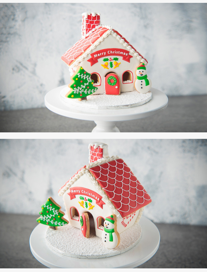 DIY Baking 8PCs House Snowman Christmas Tree Fondant Biscuit Mold Cake Decoration Plastic Cutter