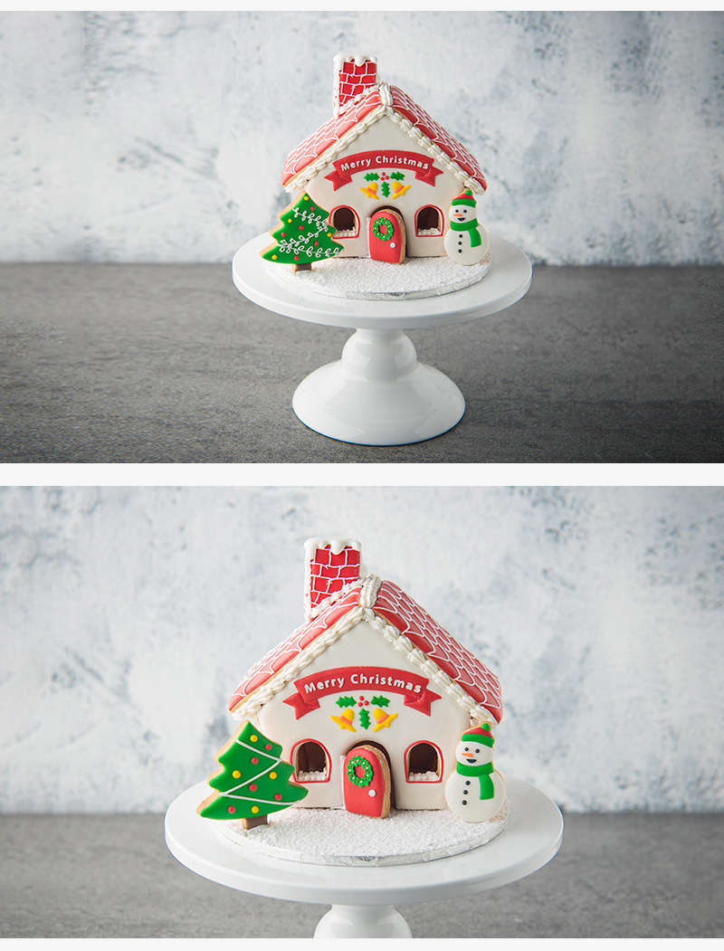 DIY Baking 8PCs House Snowman Christmas Tree Fondant Biscuit Mold Cake Decoration Plastic Cutter