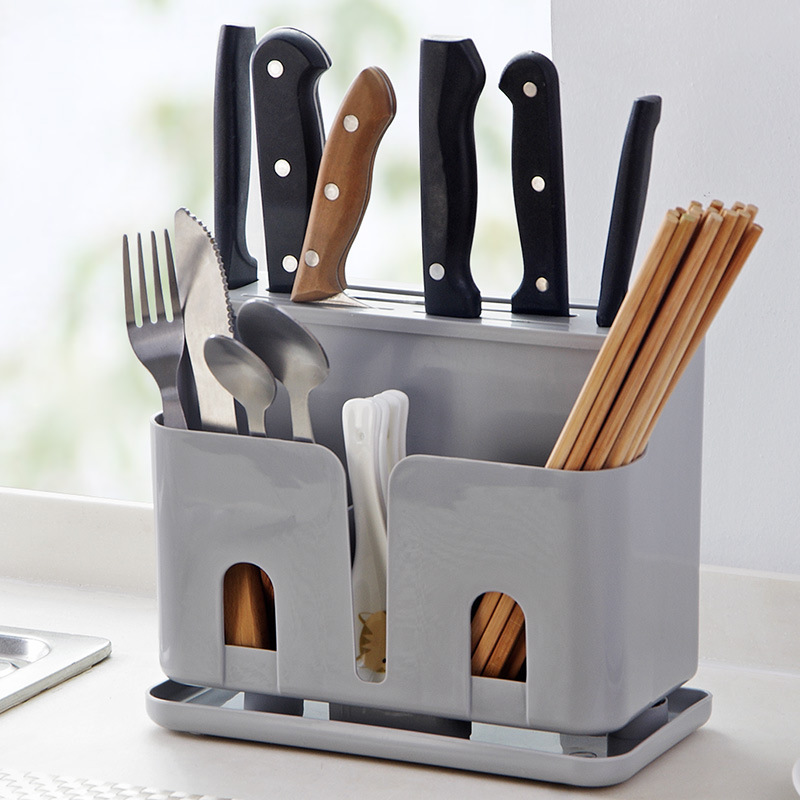 Plastic Kitchen Knife Inserting Storage Rack Chopstick and Spoon Storage Rack Toolframe Kitchen Knife Rack Knife Holder