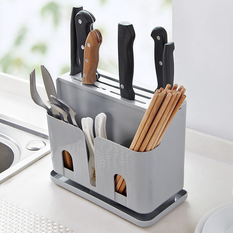 Plastic Kitchen Knife Inserting Storage Rack Chopstick and Spoon Storage Rack Toolframe Kitchen Knife Rack Knife Holder