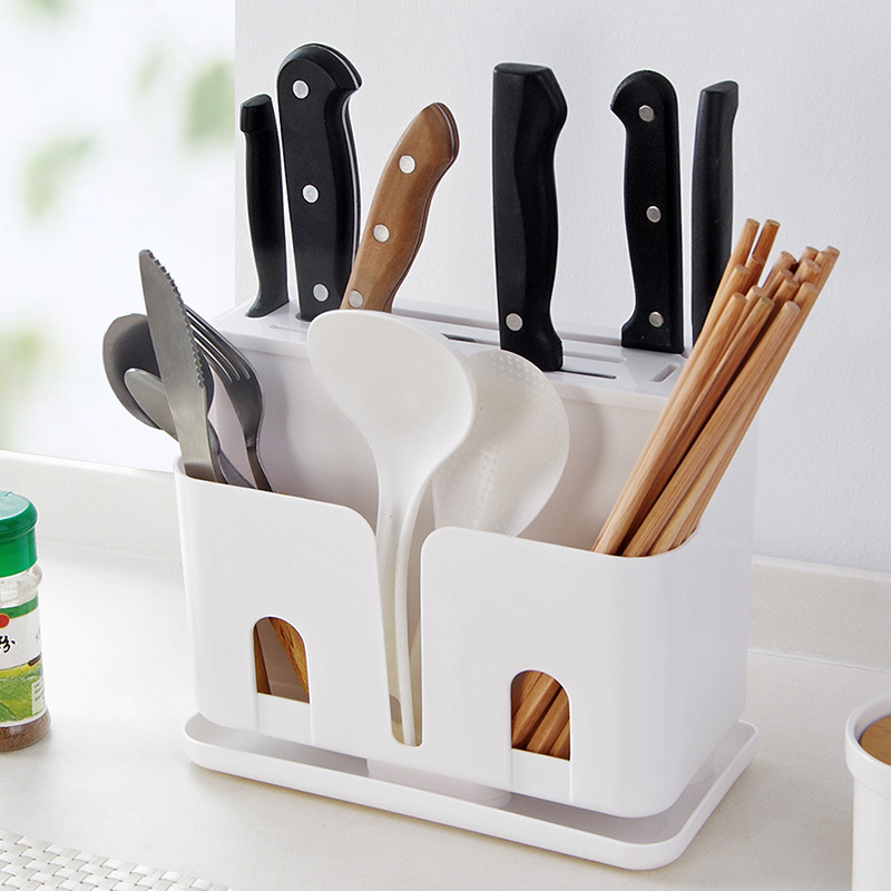 Plastic Kitchen Knife Inserting Storage Rack Chopstick and Spoon Storage Rack Toolframe Kitchen Knife Rack Knife Holder