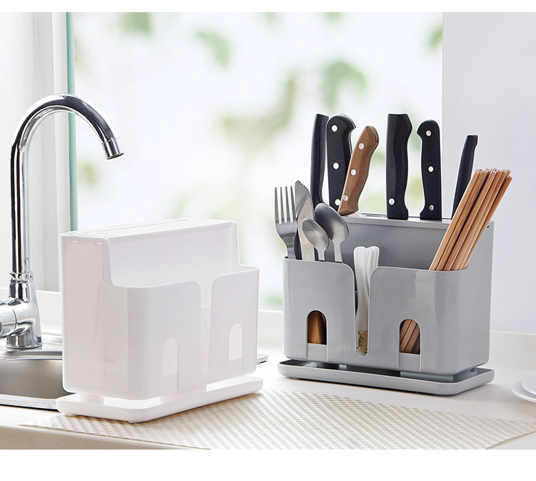 Plastic Kitchen Knife Inserting Storage Rack Chopstick and Spoon Storage Rack Toolframe Kitchen Knife Rack Knife Holder