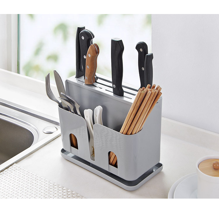 Plastic Kitchen Knife Inserting Storage Rack Chopstick and Spoon Storage Rack Toolframe Kitchen Knife Rack Knife Holder