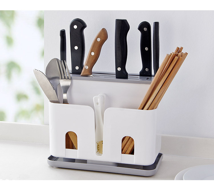 Plastic Kitchen Knife Inserting Storage Rack Chopstick and Spoon Storage Rack Toolframe Kitchen Knife Rack Knife Holder
