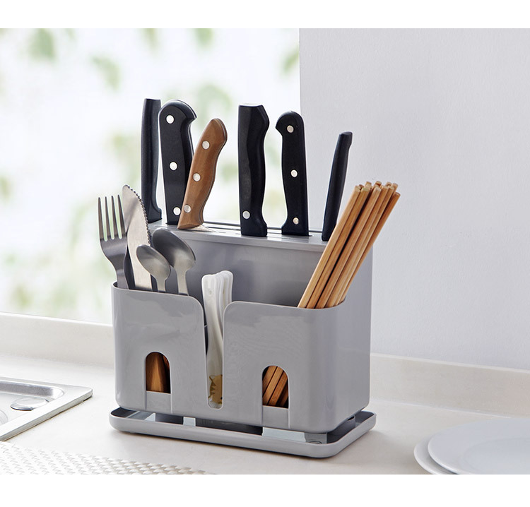 Plastic Kitchen Knife Inserting Storage Rack Chopstick and Spoon Storage Rack Toolframe Kitchen Knife Rack Knife Holder